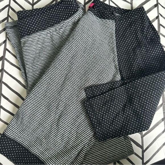 Betsey Johnson Size Small Stripe and Polka Dot Long Sleeve Pajama Set - Picture 1 of 7